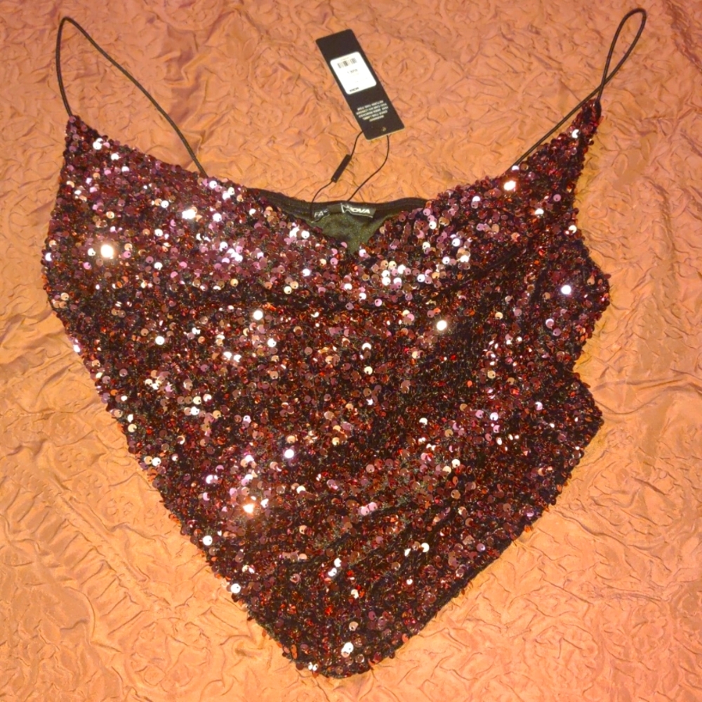 beautiful sequin crop top